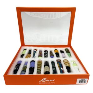 APEX GLASS CHILLUM HONEYCOMB ONE HITTER CHD435 18PK
