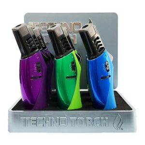 TECHNO SLANT TORCH LIGHTER 9PK DISPLAY 19023