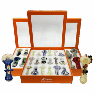 APEX GLASS HANDPIPE DISPLAY 12PK