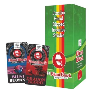 BLUNT BLACK JUMBO HAND DIPPED INCENSE STICKS 30/24PK