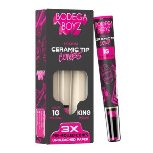 BODEGA BOYZ 0.5G 6X REFINED WHITE PRE ROLLED CERAMIC TIP CONES MINI SIZE 10PK