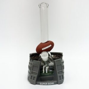 GLASS & SILICONE WATERPIPE SUPER BOWL RUGBY FIELD 11.2" H494