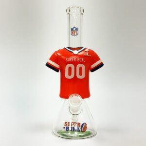 GLASS & SILICONE WATERPIPE SUPER BOWL RUGBY SPORTS TSHIRT 10.3" H495