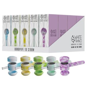 WHITE RHINO HANDPIPE TO STRAW GLOW IN DARK ASST COLORS FP3102