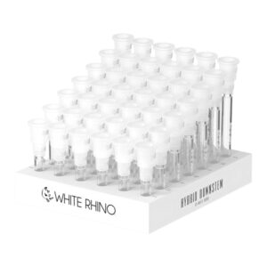 WHITE RHINO 19/19 GLASS ON GLASS DOWNSTEM 49CT DISPLAY DS2000