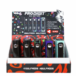 Wulf Pro Digit 510 Variable Voltage Battery 15pk Display
